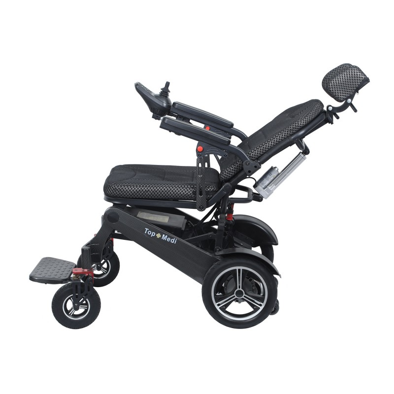 Topmedi TEW007N Reclining Wheelchair High Back Lightweight Folding Electric Wheelchairs