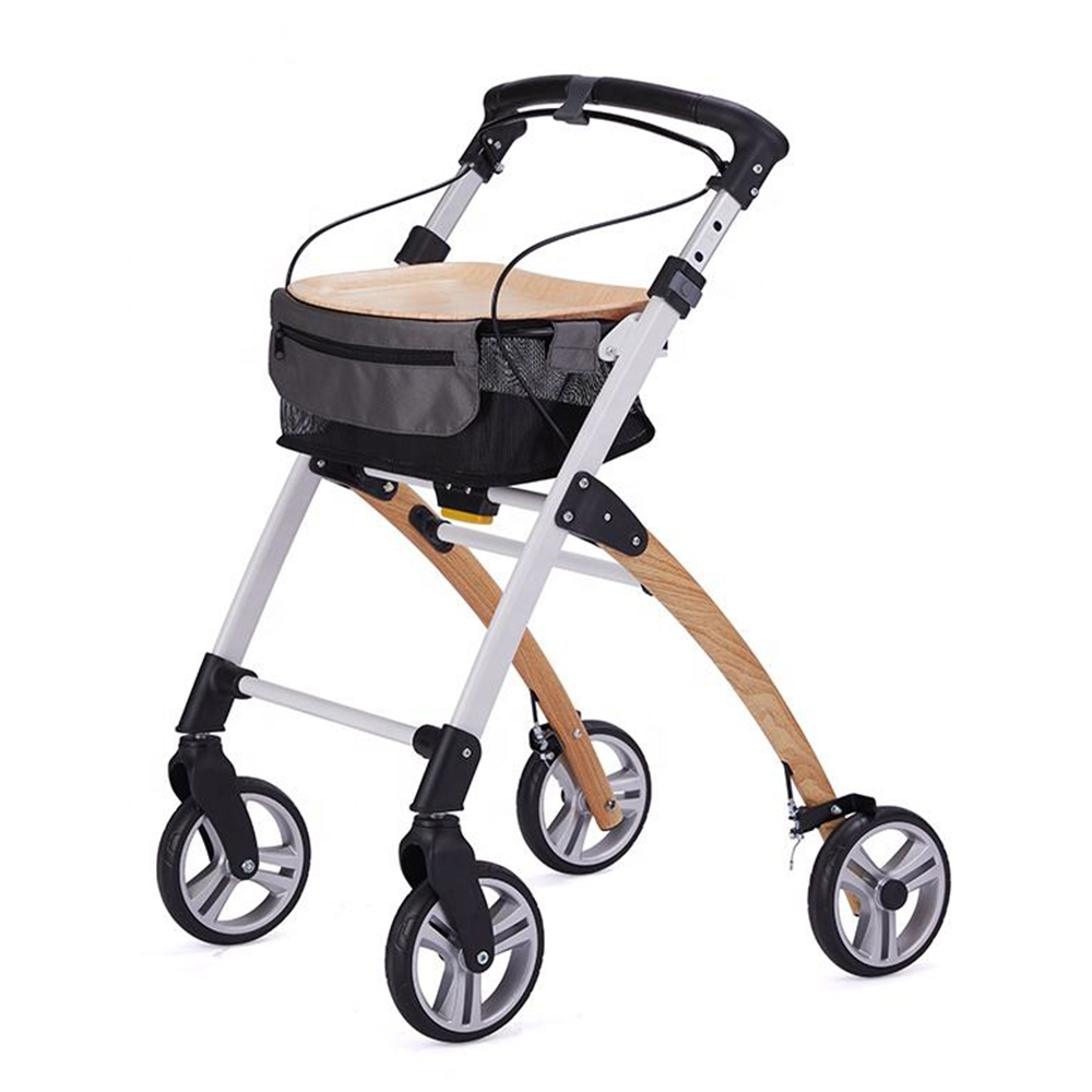 TWA004 Portable 6.6kg Ultra Light CE Certified Medical Walker Rollator for Disabled Elderly