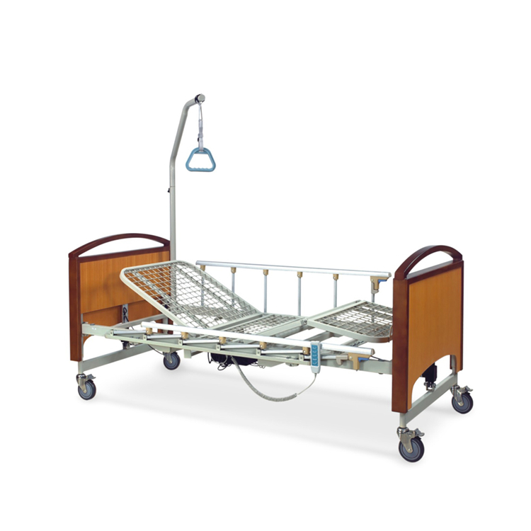 Topmedi THB3231WM Electric 3-Function Hospital Bed Wooden Headboard Footboard Aluminum Guardrails Double Motor 250kg