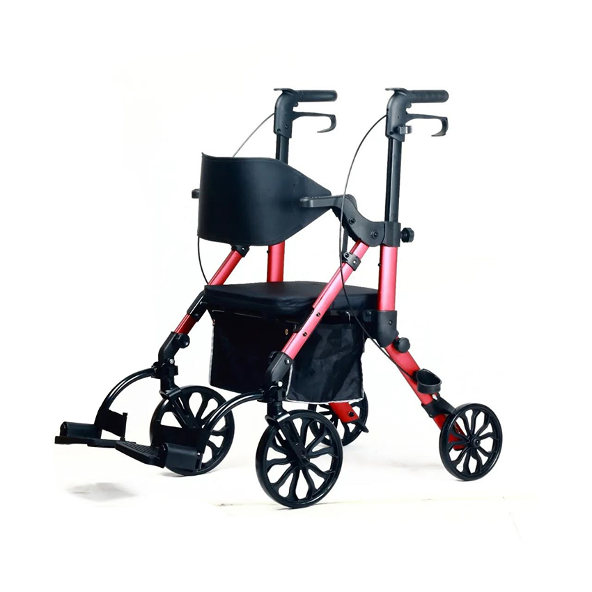 THE962LH China Manufacturer Handicapped Adjustable Foldable Rollator Walker Adjustable Height
