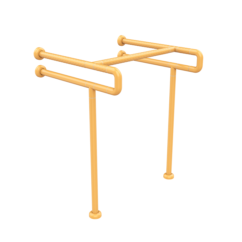 Topmedi TRA904 Urinal Safety Grab Rail Stainless Steel 201 Yellow/White 500mm Wall-Mounted for Elderly Bathroom