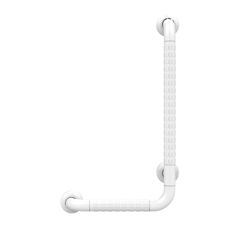 Topmedi TRA912 L-Shaped Grab Rail Stainless Steel 201 Yellow/White 600x351mm Wall-Mounted for Elderly Bathroom Safety