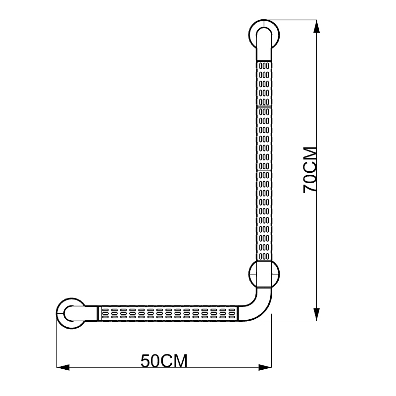 Topmedi TRA913 L-Shaped Grab Rail Stainless Steel 201 Yellow/White 700x500mm Wall-Mounted Safety Handrail for Seniors