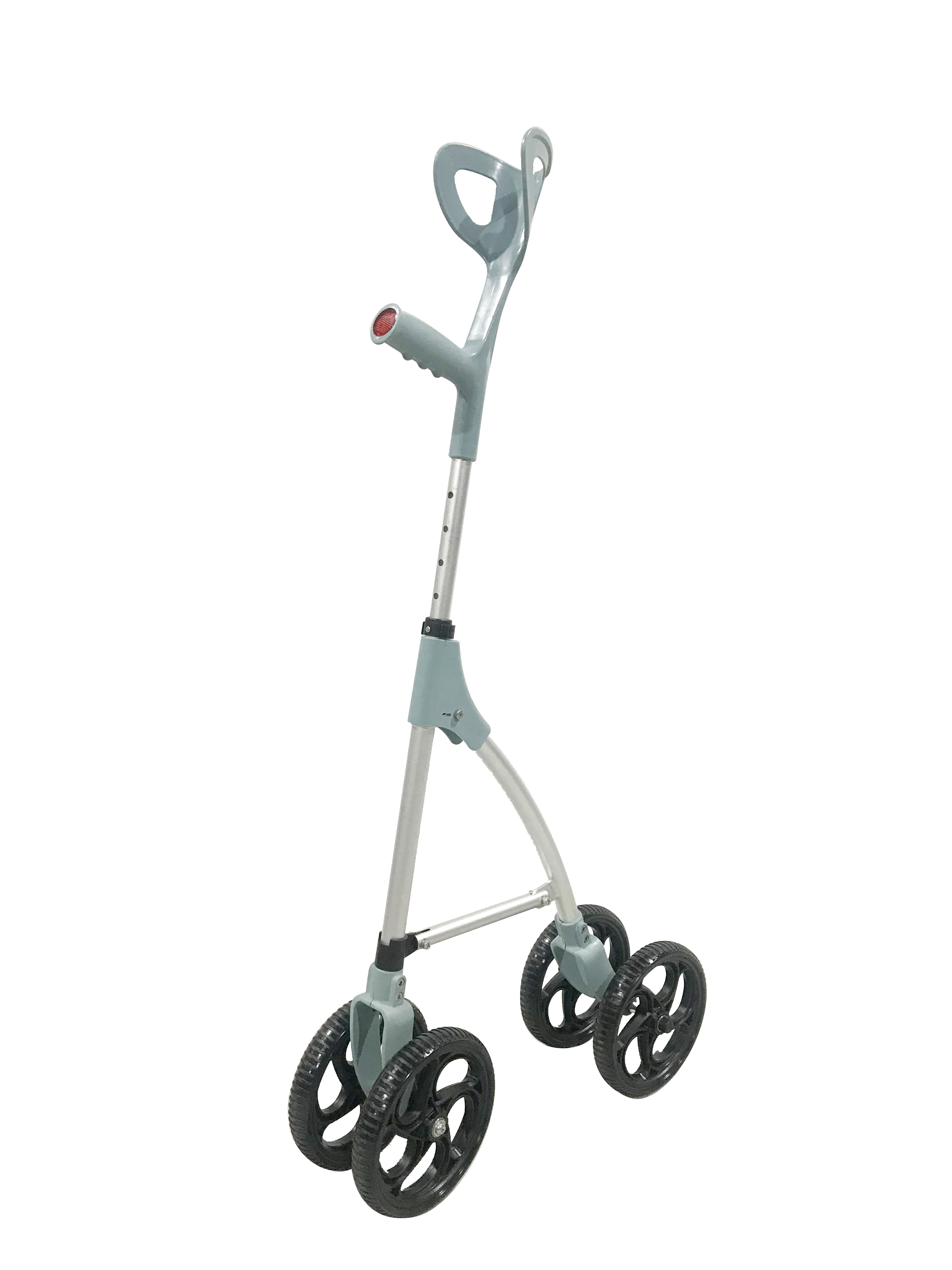 Topmedi TWA8011 4-Wheel Rollator Walker Aluminum Frame 5-Height Adjustable 136kg Capacity PVC Wheels 6" Senior Walking Aid