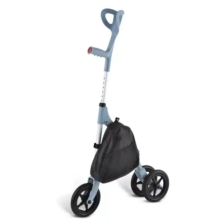Topmedi TWA8012 3-Wheel Rollator Walker Aluminum Frame 5-Height Adjustable 136kg Capacity PVC Wheels 6" Mobility Walker