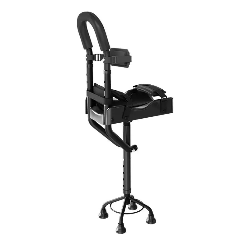Topmedi TWA9715L 4-Leg Walker 150kg Capacity 5-Height Adjustable 1.5-1.9m EVA Pad Aluminum Frame Knee Ankle Recovery