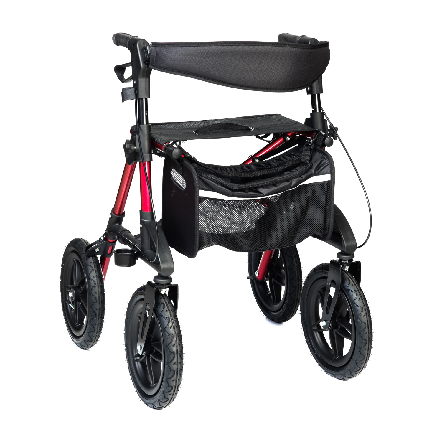 TWA9024S Mobility Aid Drive 4 Wheels Walking Aid Rollator with Fabric Seat