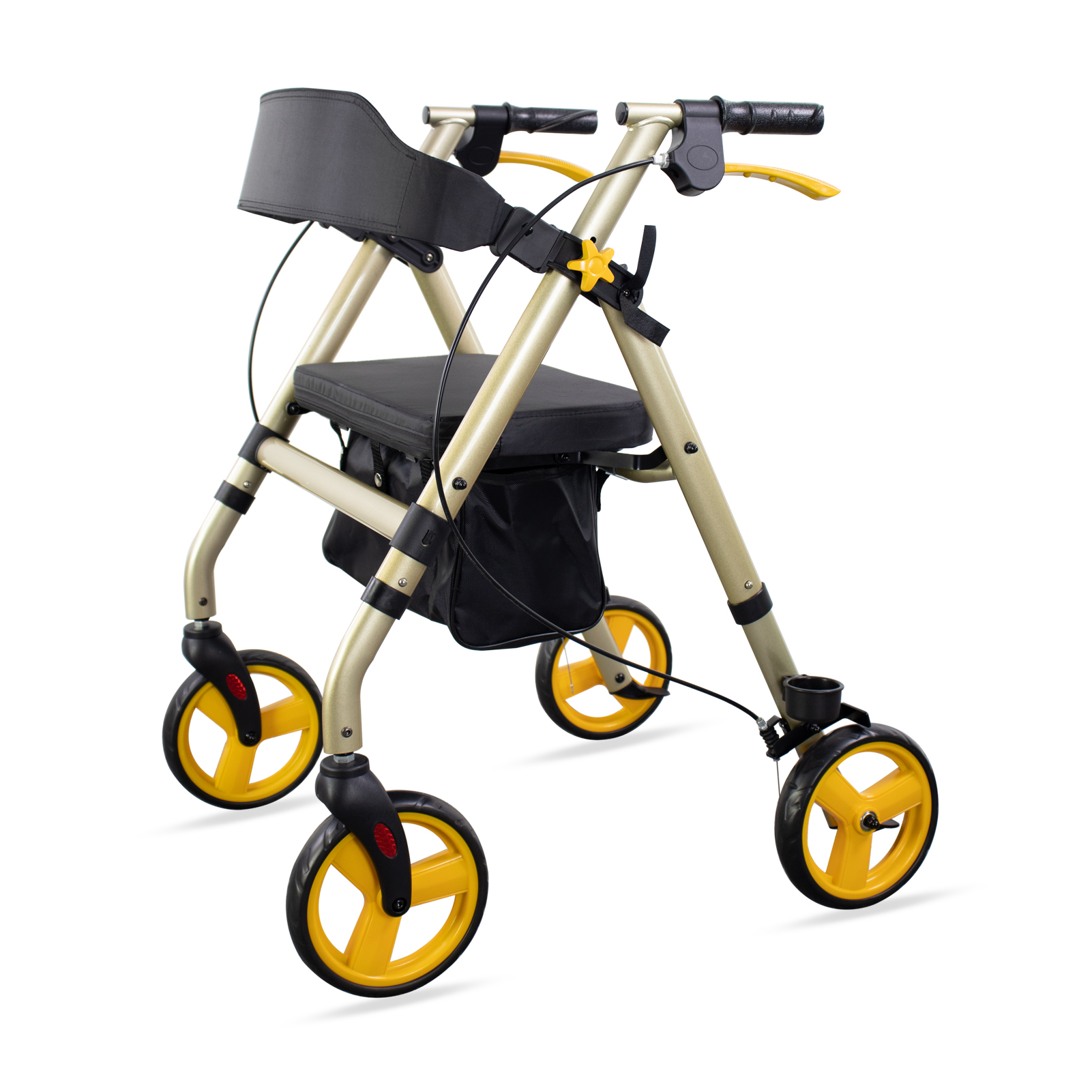 TWA9129L Lightweight Aluminium Walking Rollator with Shopping Basket for Patient Rehabilitation