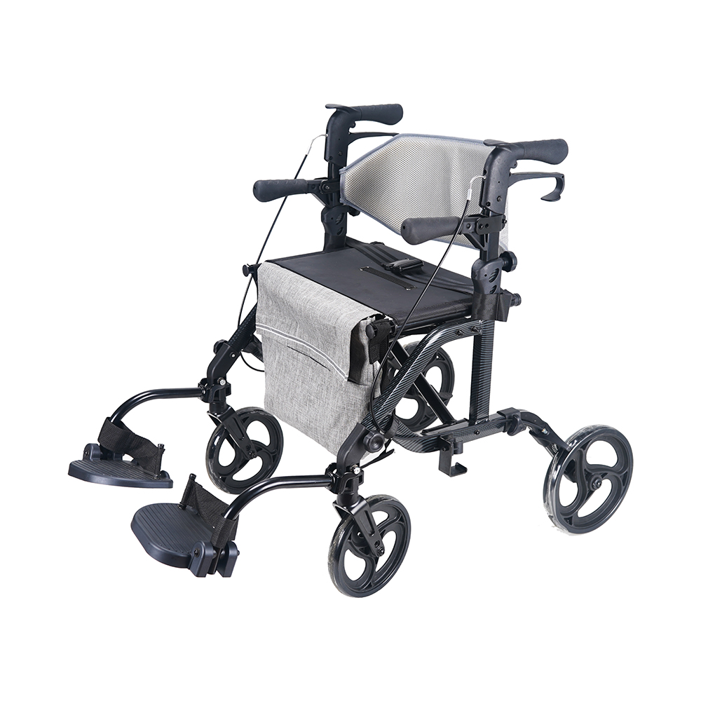 TWA9604L Foldable Outdoor Lightweight Aluminium Walking Folding Rollator for Seniors