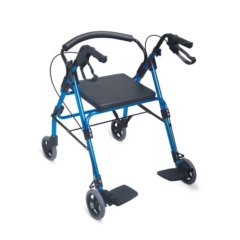 TWA966LH Aluminum Lightweight Medical Walker Walking Aids Mobility Walker 4 Wheel Rollator