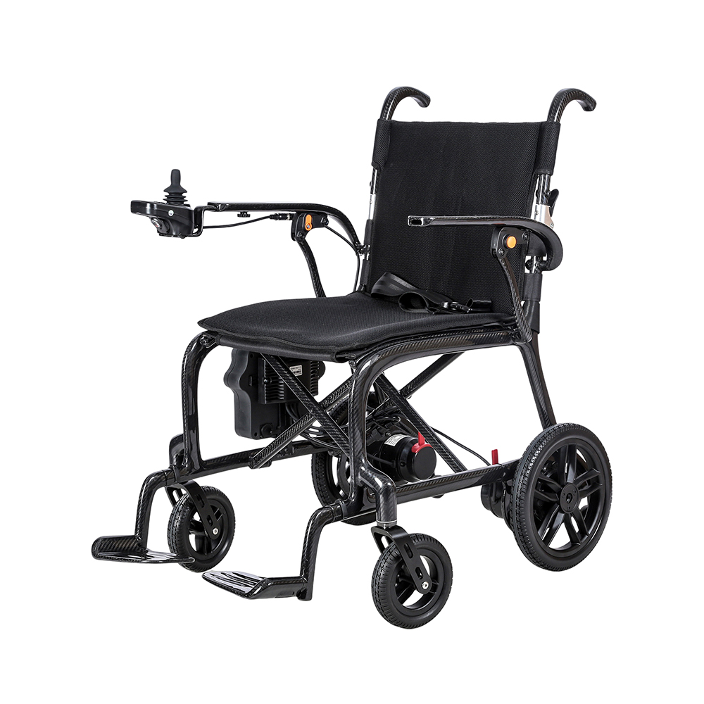 Topmedi TEW210 Carbon Fiber Foldable Electric Wheelchair Brushless Motor Remote Control 15-20km Range 100kg Capacity