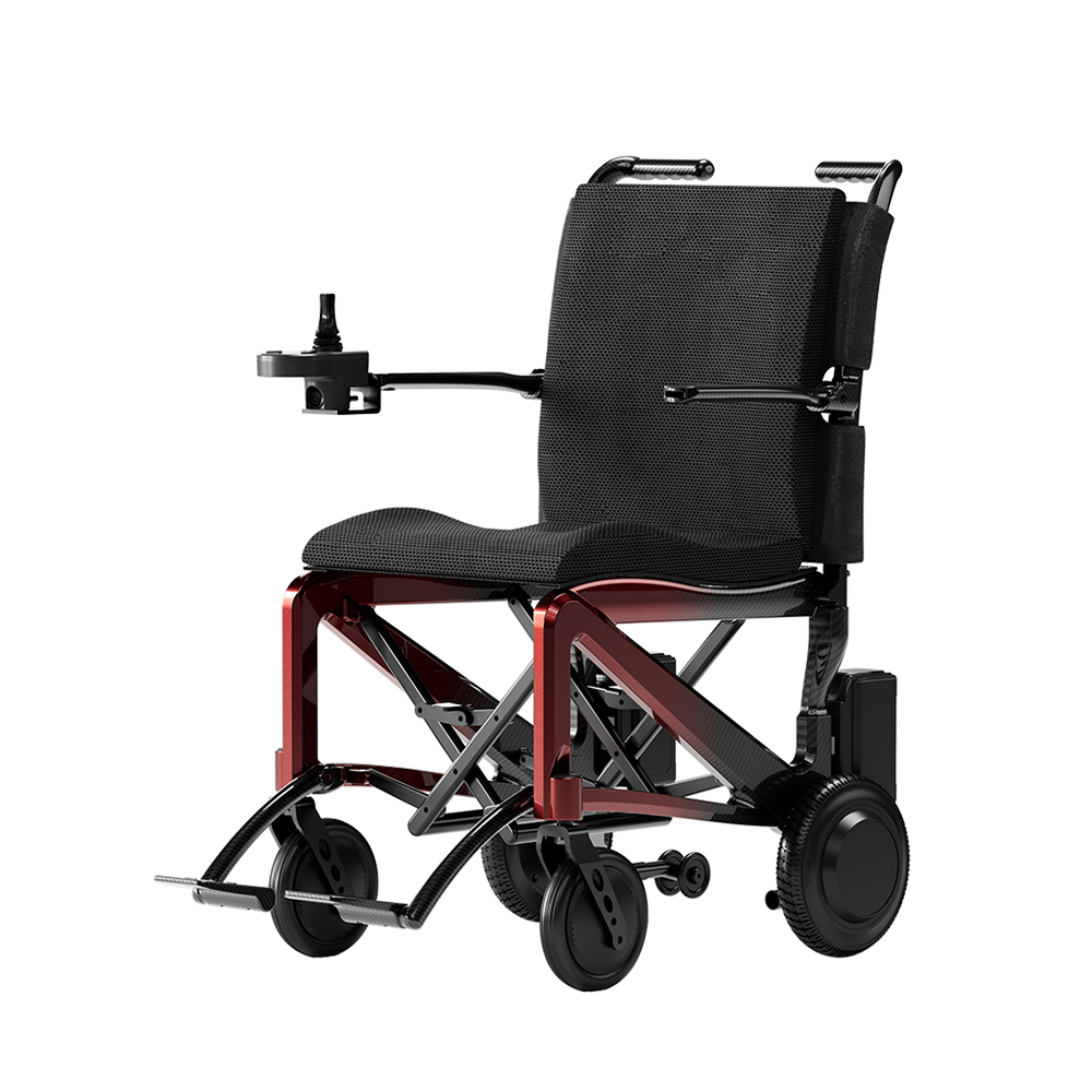 Topmedi TEW218 Carbon Fiber Electric Wheelchair 11kg Lightweight 4 5kmH 10km Range Folding Travel Power Chair