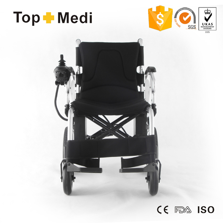 Topmedi TEW081 Foldable Electric Wheelchair Aluminum Alloy PG Controller 120kg Capacity 20-25km Range 1-6km/h
