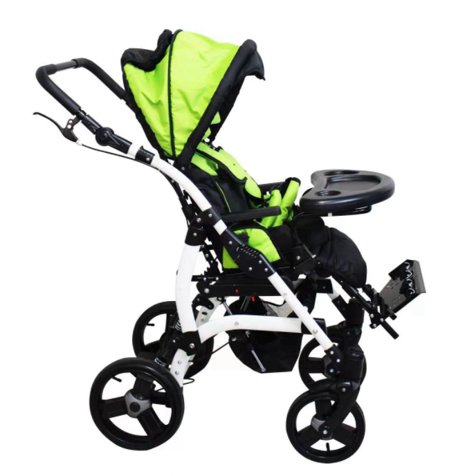 Topmedi TRW906PLUS Special Needs Stroller 60kg Capacity Height Adjustable Folding with Sun Canopy 5-Point Safety Harness