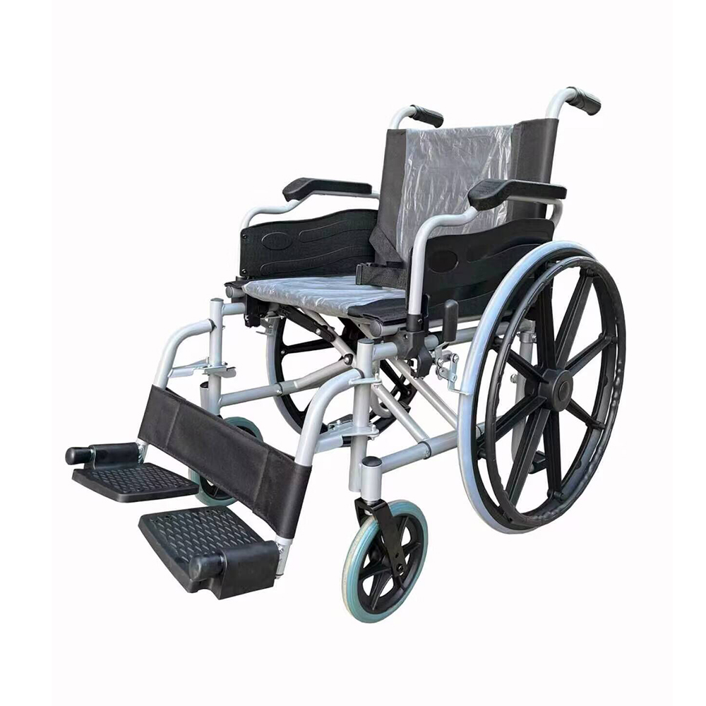 Topmedi TSW206 Stalen Handmatige Opvouwbare Rolstoel voor Mensen met Obesitas, Draagvermogen 120 kg, Zitbreedte 41 x 46 x 51 cm, Zwaar uitgevoerd, Draagvermogen 450 lb