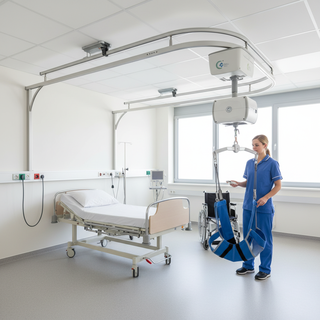 Ceiling Hoist For Patient Transfer And Handling In Clinics