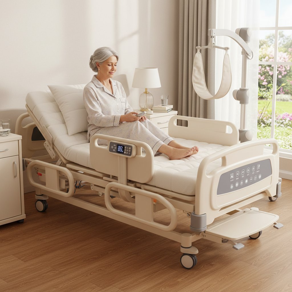 Hospital Bed For Mobility Support For Seniors