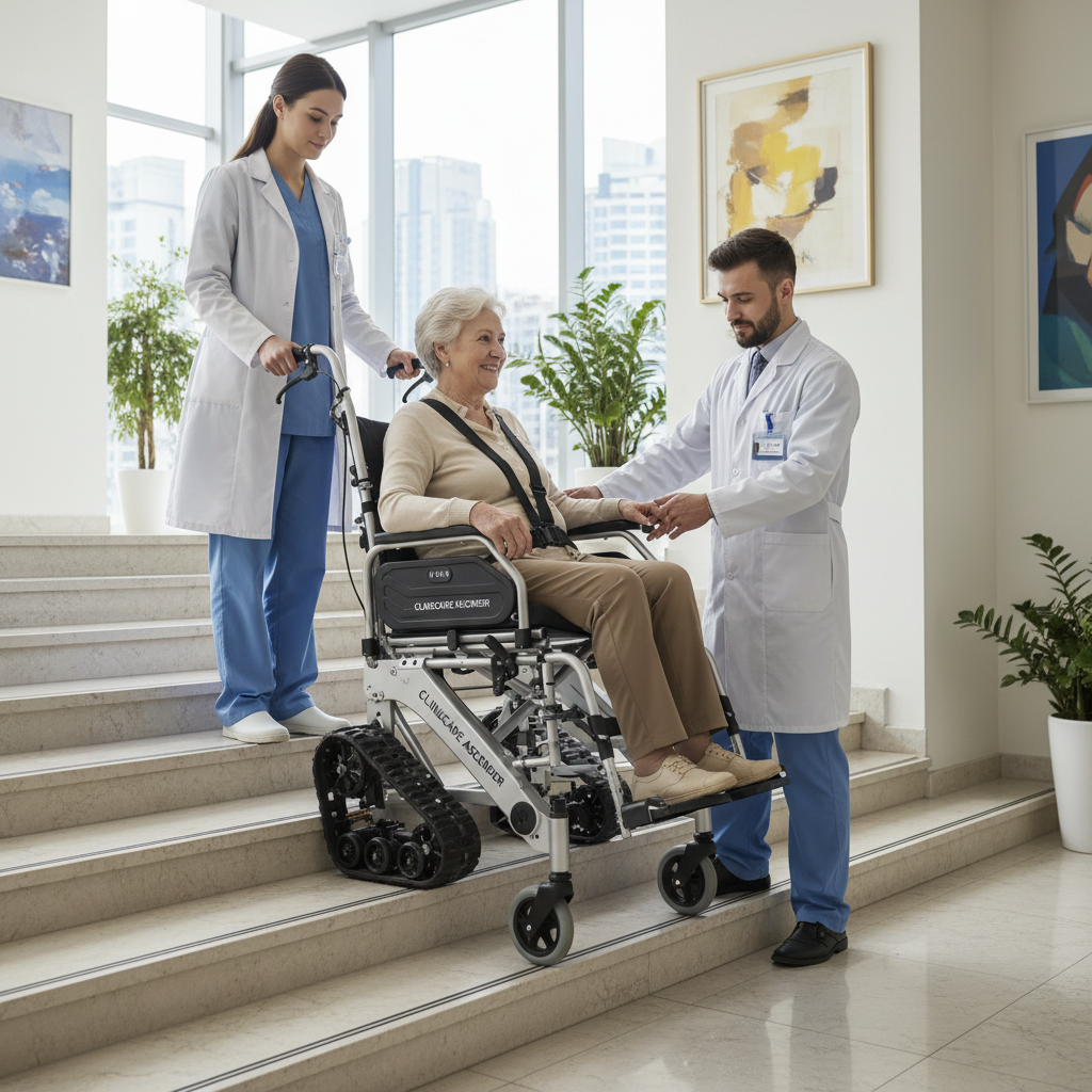 Stair Climbing Wheelchair For Patient Transfer And Handling In Clinics
