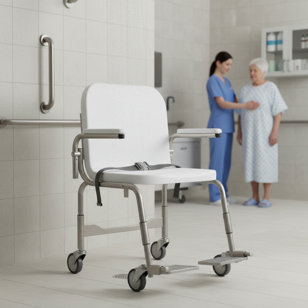 Shower Chair For Patient Transfer And Handling In Clinics