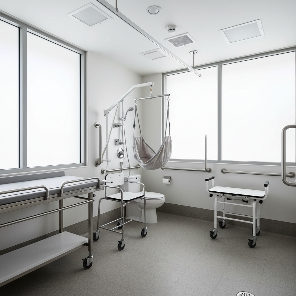 Bathroom Safety Equipment For Patient Transfer And Handling In Clinics