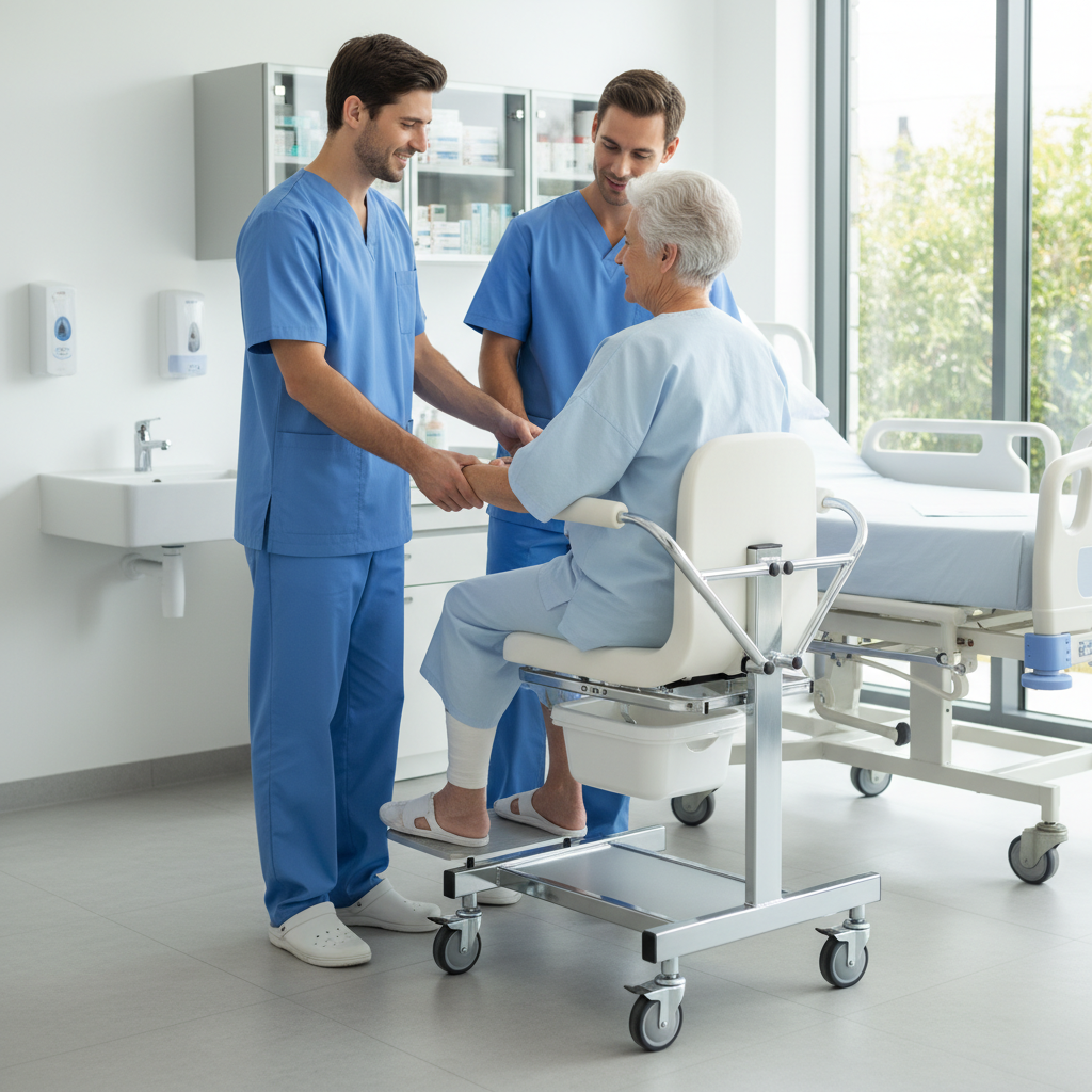 Commode Chair For Patient Transfer And Handling In Clinics