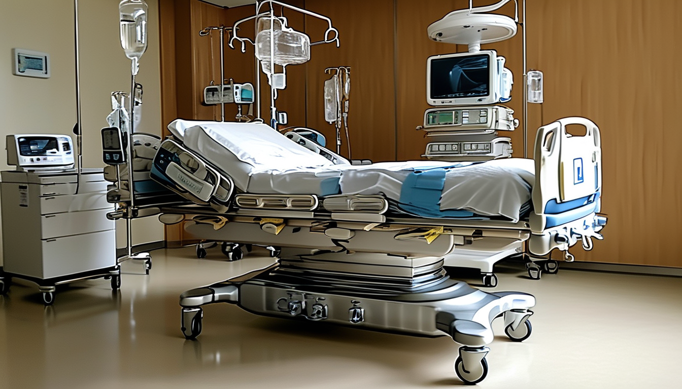 Icu Bed For Patient Transfer And Handling In Clinics