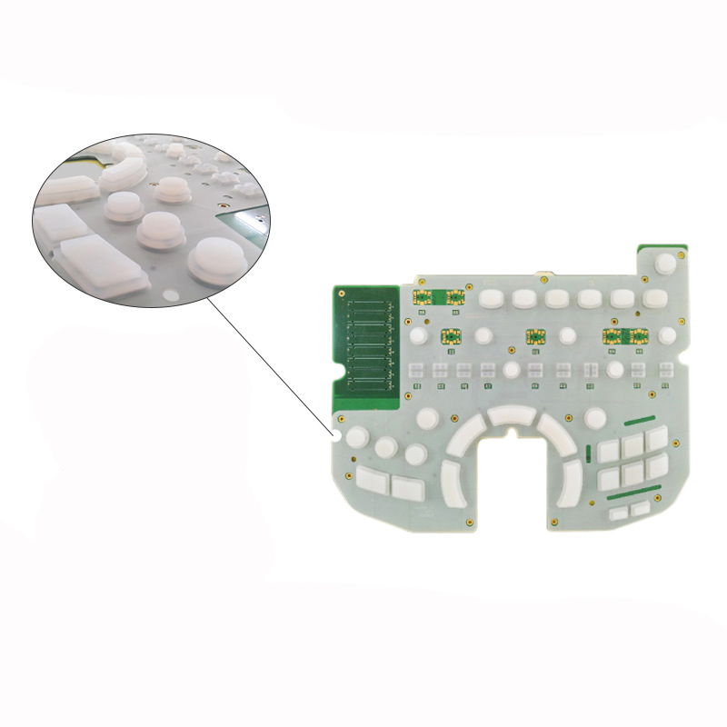 Silicone keypad button bonded with plastic