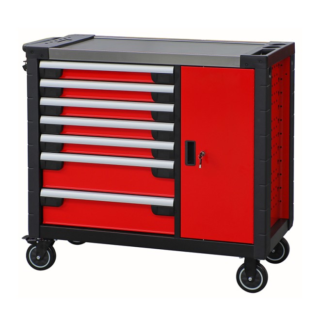 Heavy Duty Tool Trolley 42 7-Drawer Cabinet, China Suppliers Factory with Dual Central Locks and Heavy-Duty Wheels