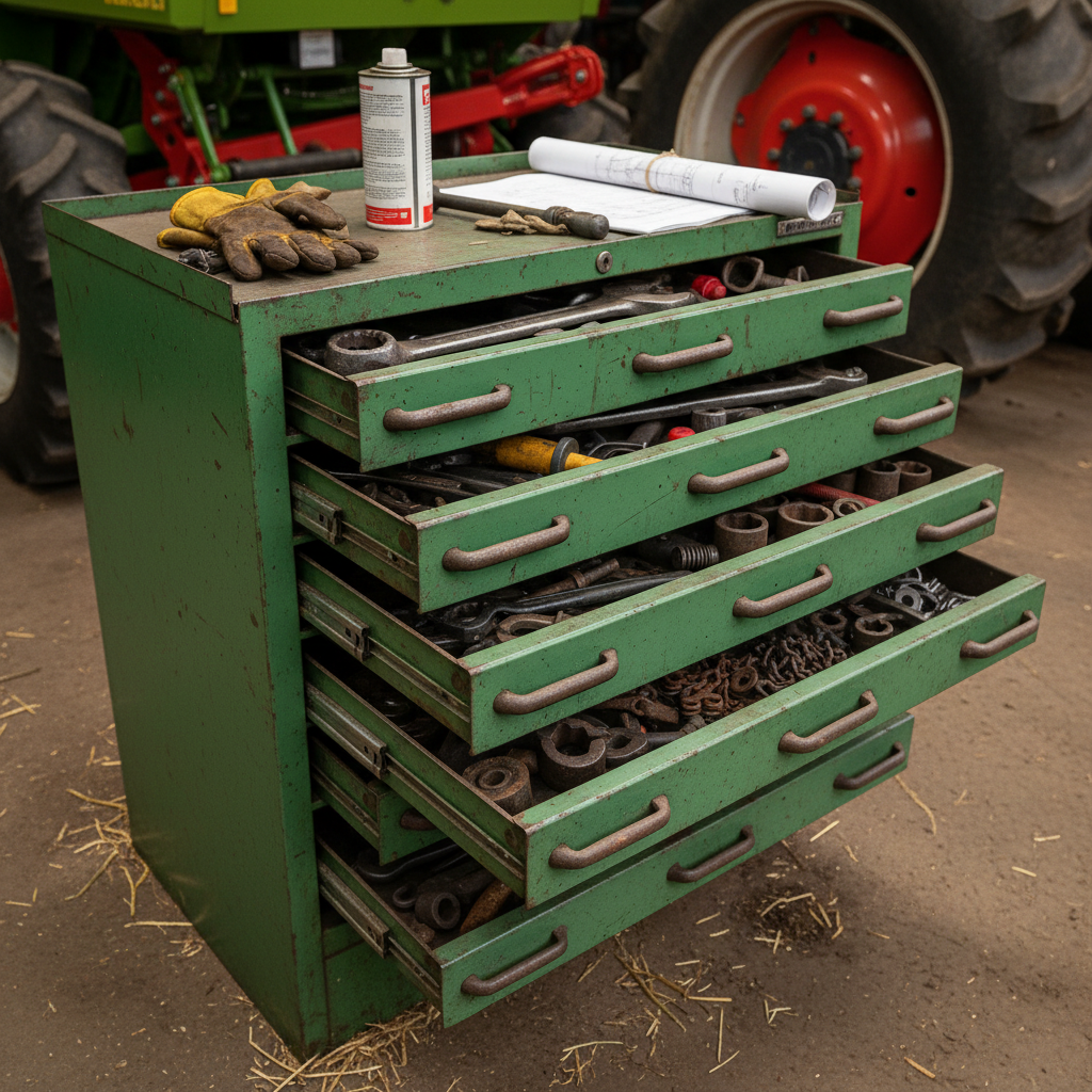 Tool Drawer Cabinet For Farm Machinery Care