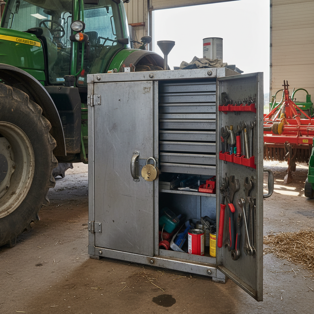 Lockable Tool Cabinet For Farm Machinery Care
