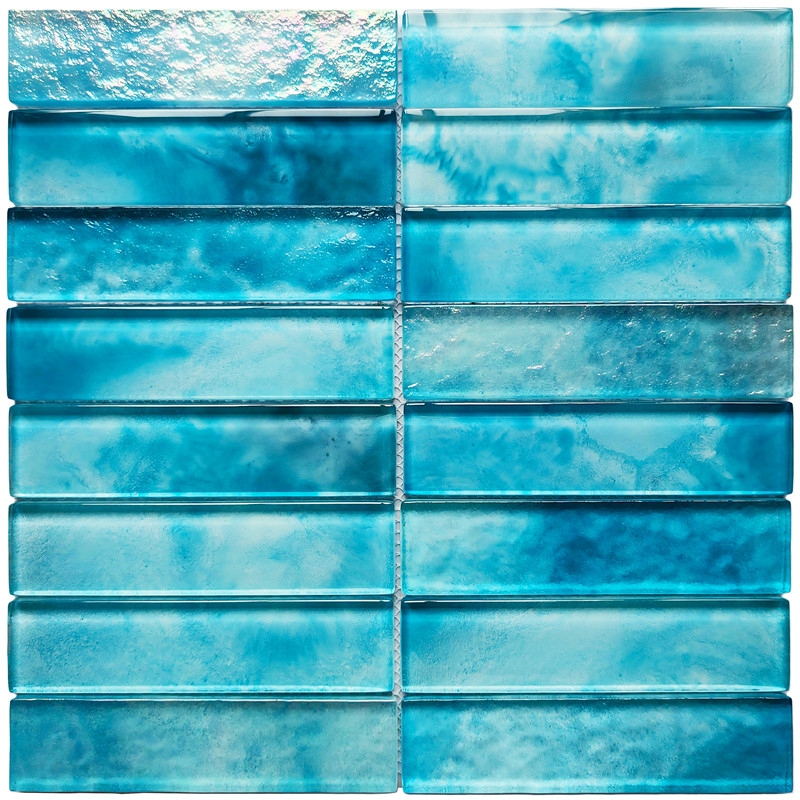 Maestra 1.5"x1.5" Blue Glass Mosaic Tiles
