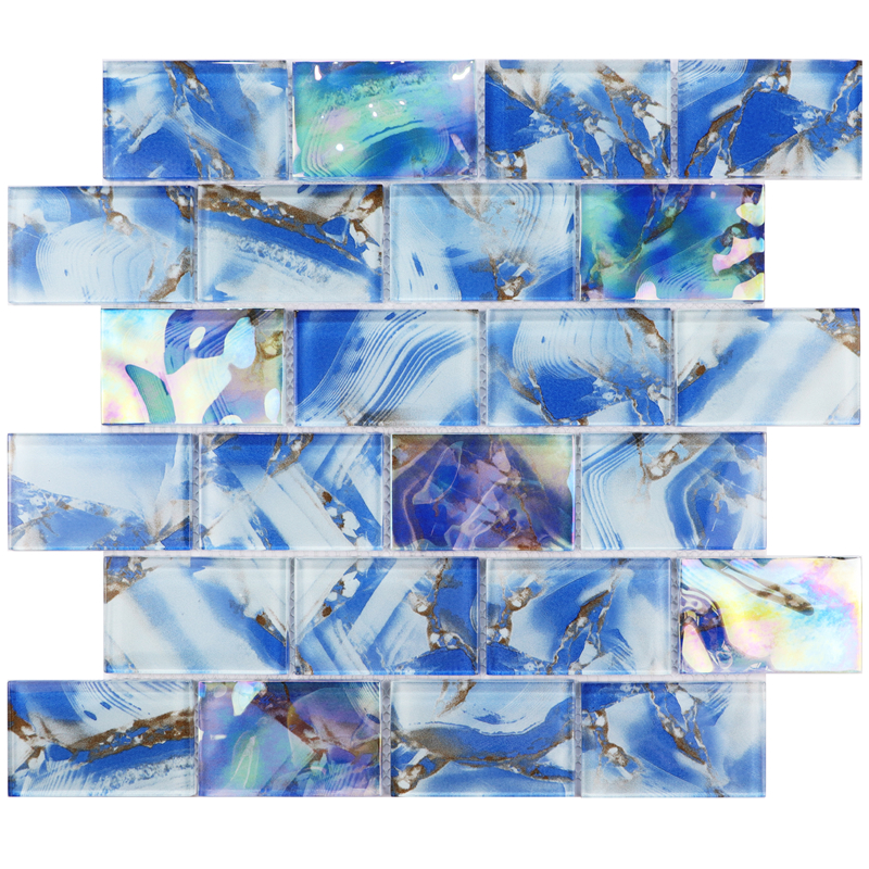Oceans Aqua Pool Tile 2x3 - Blue Water Pool Mosaic