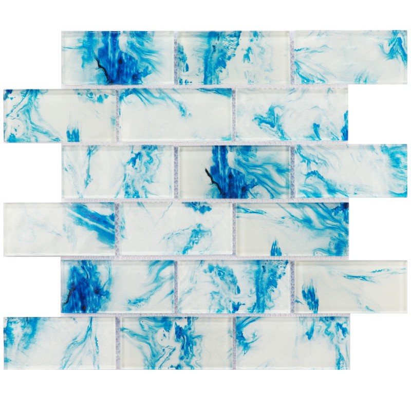 Blue Pool Tile - Iridescent Glass Mosaic Swimming Pool Tiles