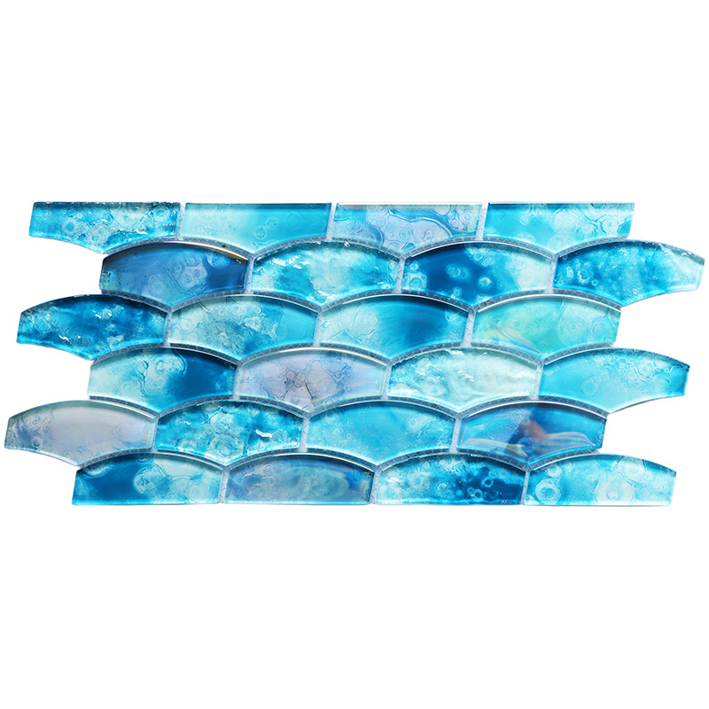 Handcrafted Glass Pool Tile Crystal Glass Mosaic Waterline