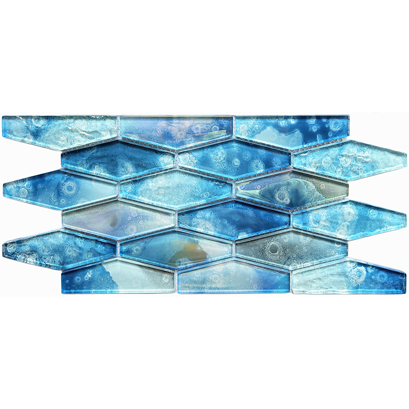 Blue Glass Pool Tile for Sale - Premium Waterline Mosaic for Luxury Swimming Pools