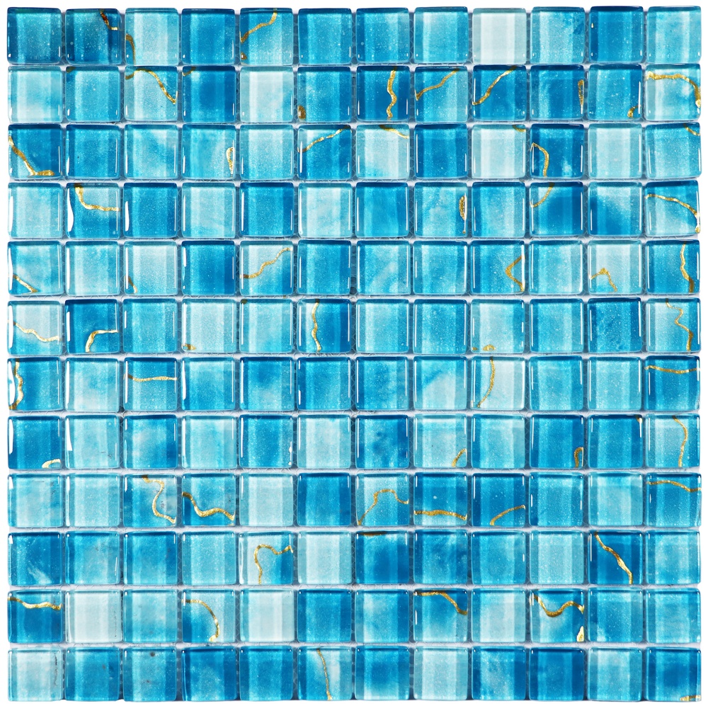 Clifton Hand-Painted Crystal Glass Pool Mosaic for Detailed Waterlines