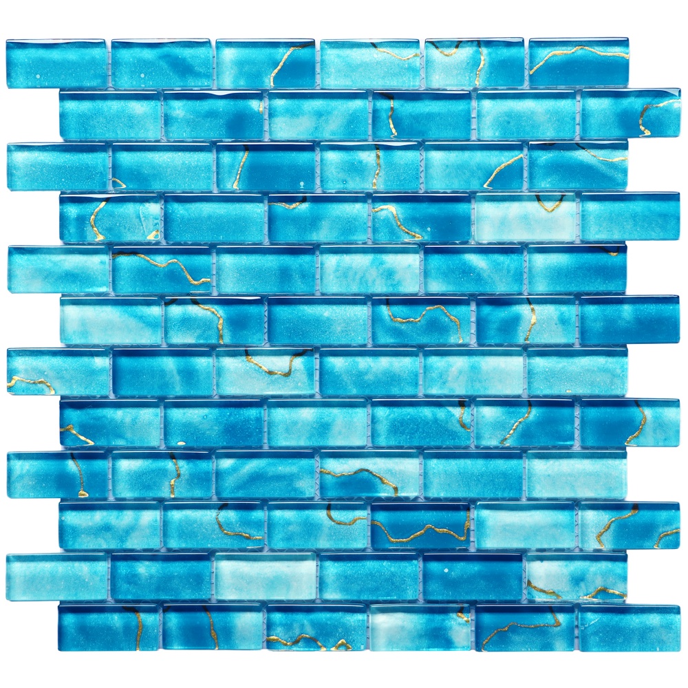 Clifton Hand-Painted Glass Pool Tile for Spa Walls and Steps