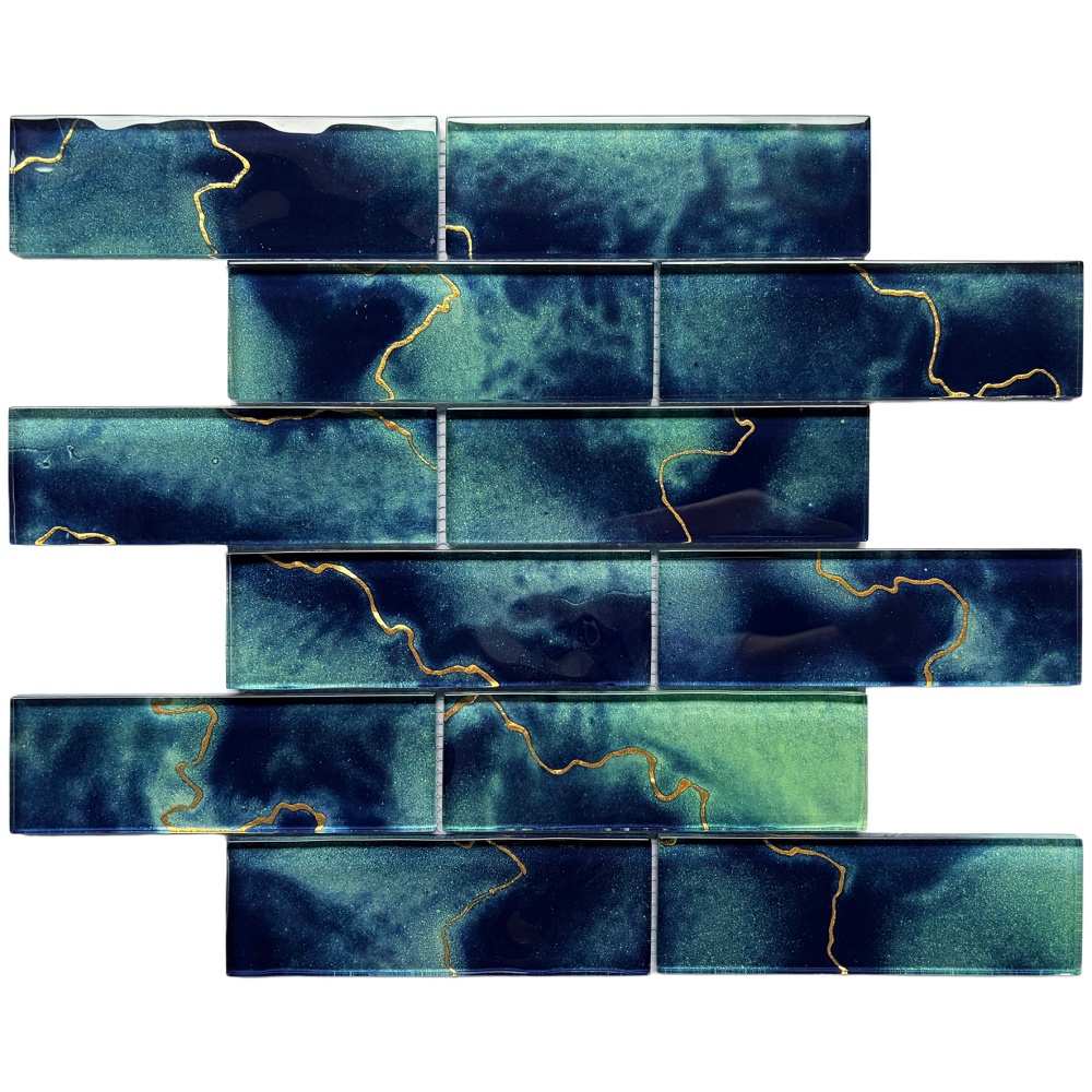 Clifton Hand-Painted Glass Pool Tile for Architectural Water Features