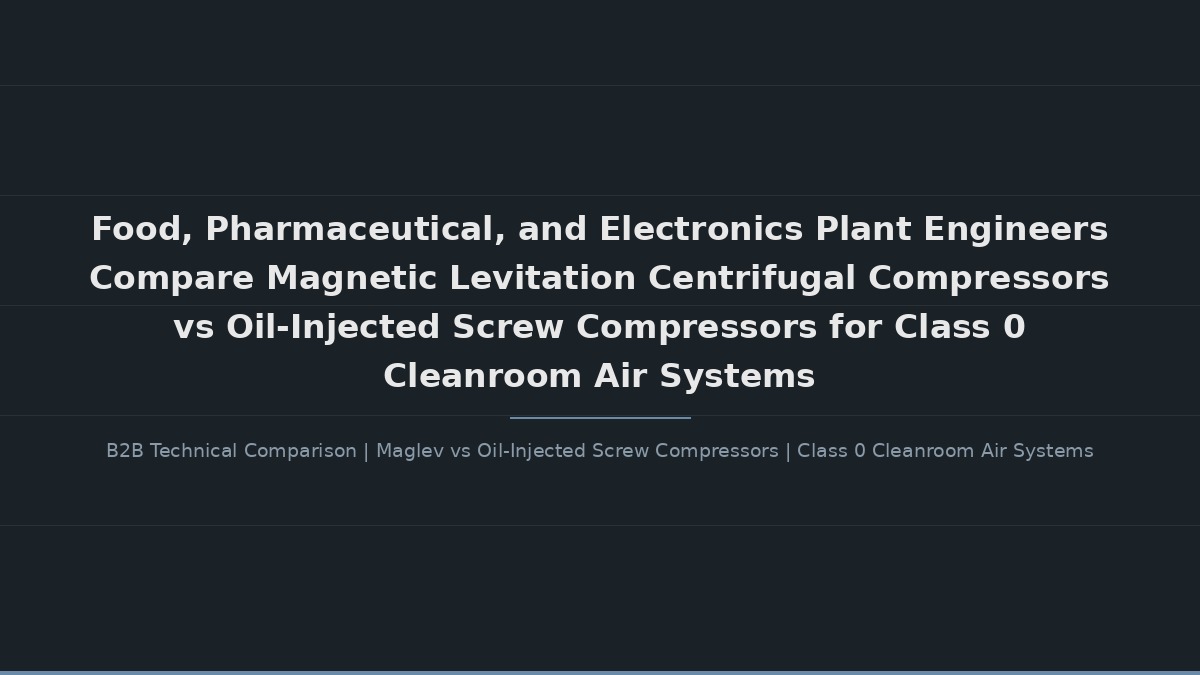Ingenieure aus der Lebensmittel-, Pharma- und Elektronikindustrie vergleichen magnetisch gelagerte Zentrifugalkompressoren mit öleingespritzten Schraubenkompressoren für Reinraumluftsysteme der Klasse 0.