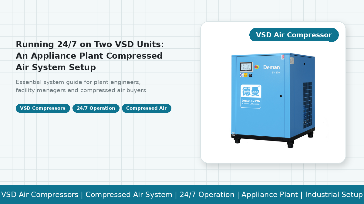 Running 24/7 on Two VSD Units: An Appliance Plant Compressed Air System Setup