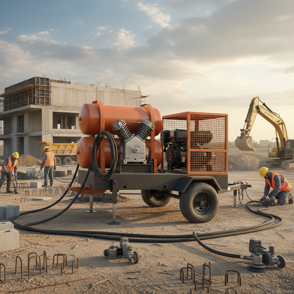 Two Stage Compression Air Compressor For Construction Site Operations