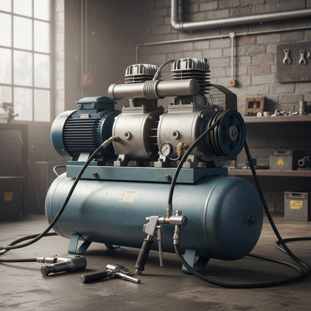 Two Stage Compression Air Compressor For Powering Pneumatic Tools