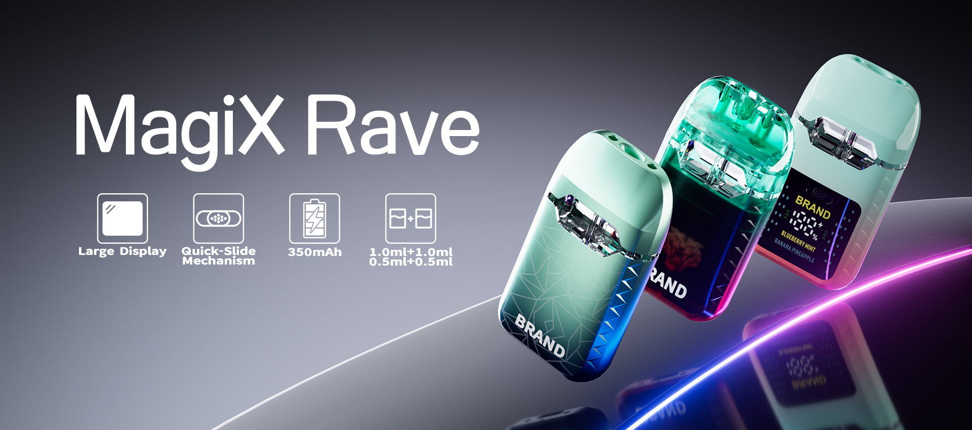 Na'urar Vape ta Magix Rave Smart Display mai ɗakuna biyu (1)