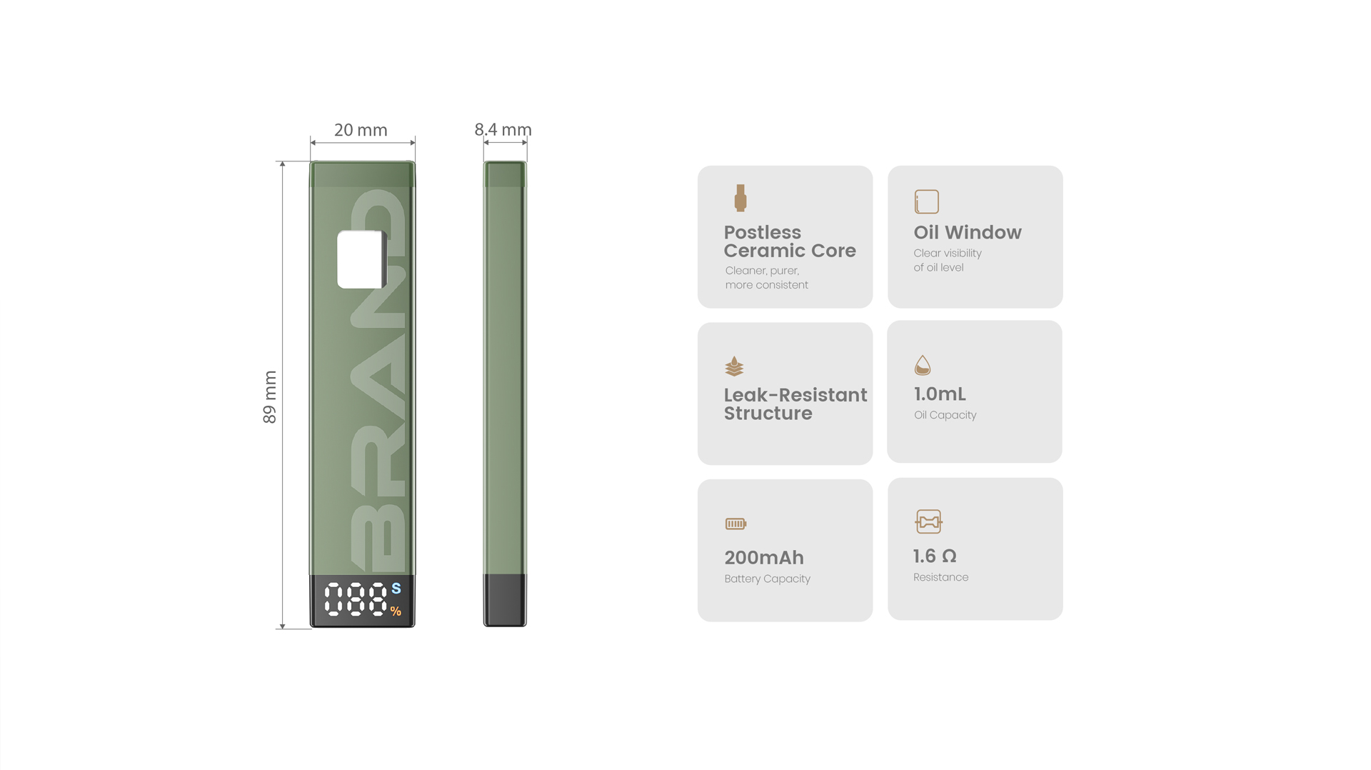 EDGE Smart Vape Cannabis bir martalik ishlatiladigan Vape Uskuna 100% Yonmaydi-8