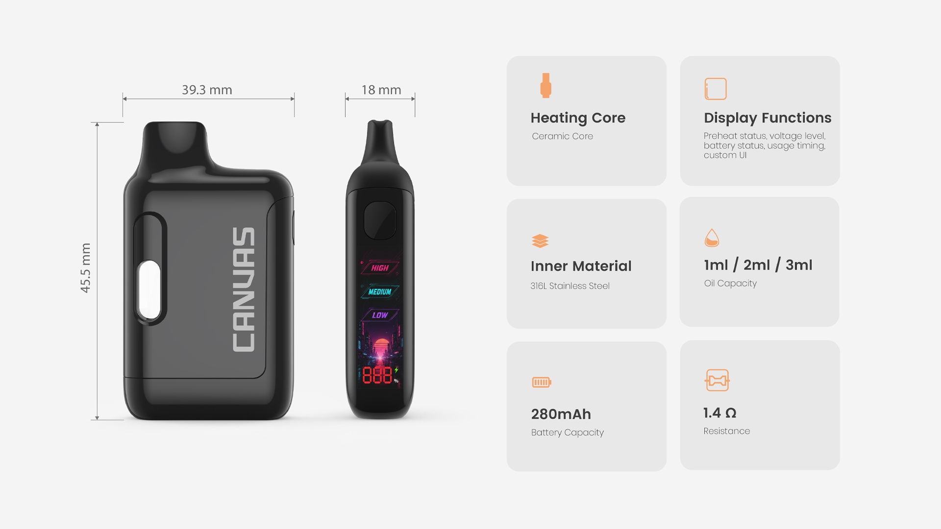 Premium Canvas CBD THC Vape Device Smart Cannabis Hardware (8)