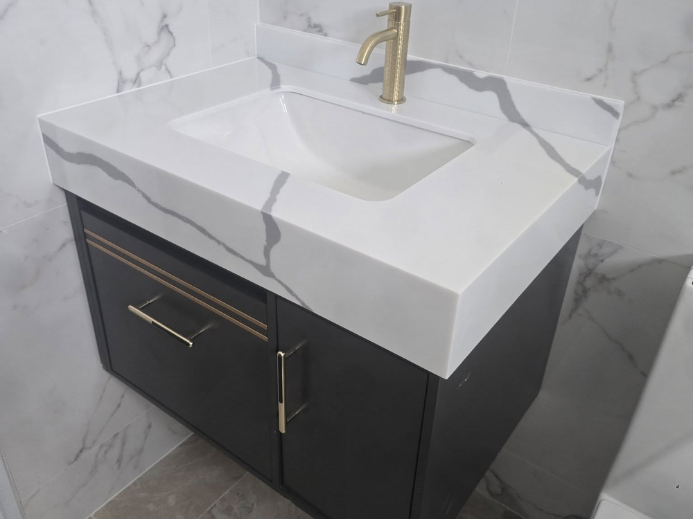 Koris Solid Surface Empowers Bathroom Design: Creating Custom Vanity Tops with Perfect Ceramic Sink Integration