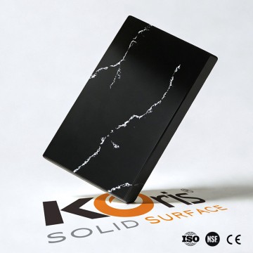 Koris HW6813-2 Black Artificial Marble Modified Acrylic Solid Surface Sheet For Counter Top，Bathroom Vanity Top，Table Top