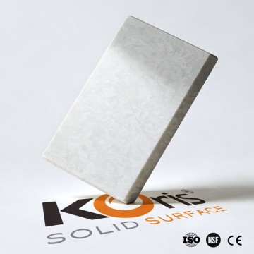 Koris HW2801 White Marble 12mm Thick PMMA Modified Acrylic Solid Surface Sheet for Kitchen Countertops