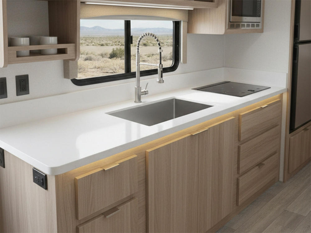 China Leading Solid Surface Kitchen Countertops Brand Koris at Stone & Surface Saudi