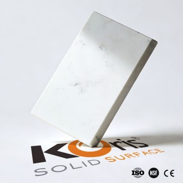 Koris brand HW2820 3660*760*12mm thick white marble pattern solid surface acrylic for kitchen counter top
